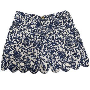 Lilly Pulitzer Colette Scallop Hem Skort Blue Size 00 Oyster Bay Blue Krillin It